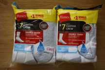 2 x biale skarpetki hanes dlugie rozm 6-12 ,7-pak