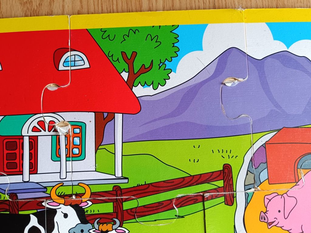 Puzzle drewniane duże 26 elementów