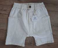 Nowe Białe/waniliowe Krótkie spodenki jeans Zara roz. 98