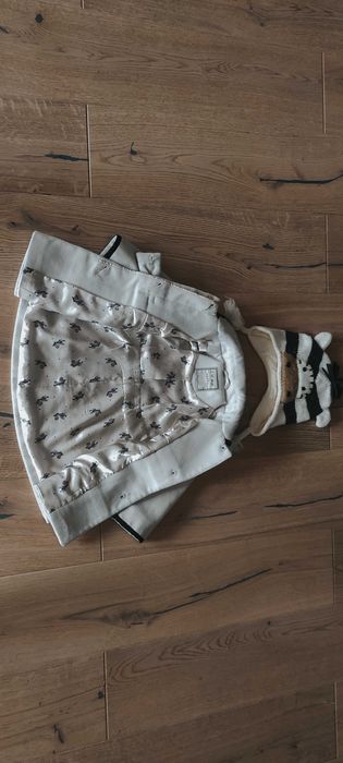 Płaszczyk jesienny Next 12-18 miesięcy + czapeczka żyrafa