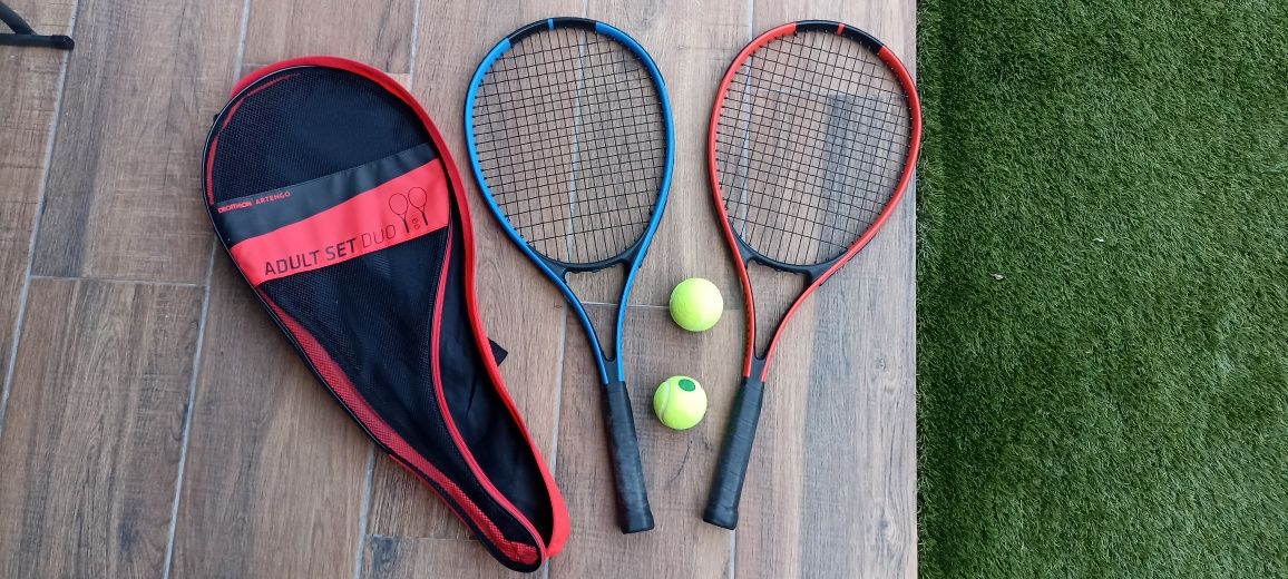 Conjunto Tênis adulto duo 2 raquetes 2 bolas 1 bolsa