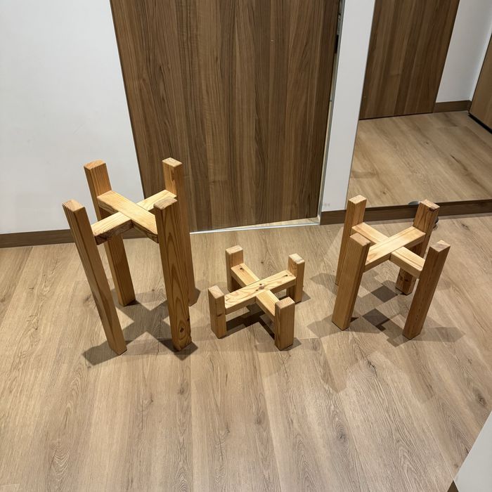 Zestaw 3 kwietników drewnianych