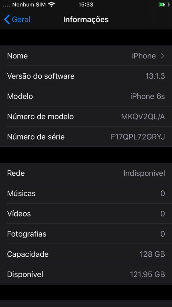 iPhone 6s gold 128gb TouchID não funcional