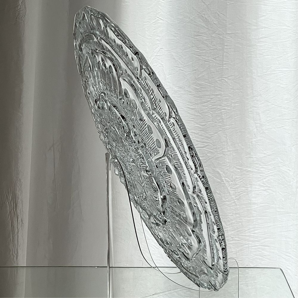 Patera Flora Ząbkowice  32 cm. szkło PRL