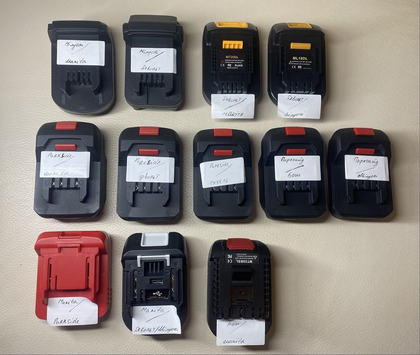 Адаптер з акумулятора Makita на інструмент Parkside / Dewalt