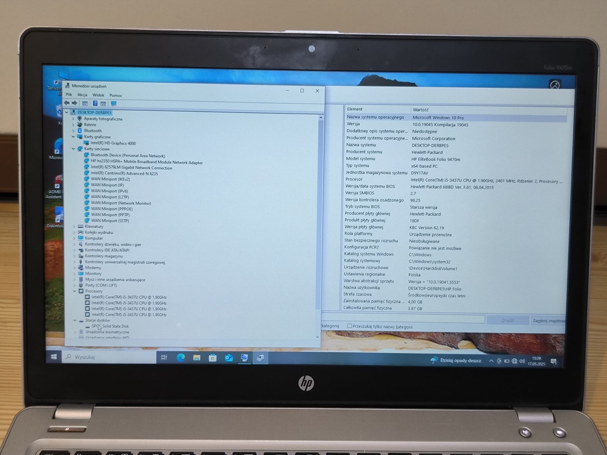 Laptop HP Folio 9470m I5-3437u 4GB DDR3, 128 GB SSD