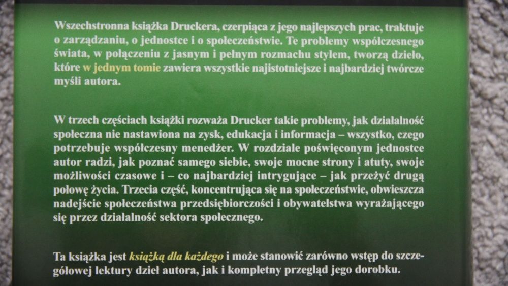 "Myśli przewodnie Druckera"-Peter F.Drucker & "Lider przyszłości"