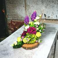WYPRZEDAŻ Kompozycja wiosenna wiązanka stroik kwiaty sztuczne na grób