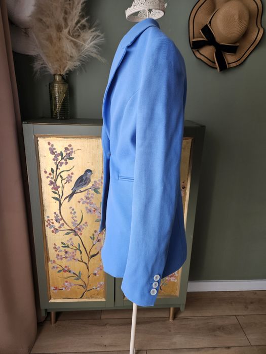 Elegancki Garnitur damski ze spodniami  Błękit More & More Strukturaln