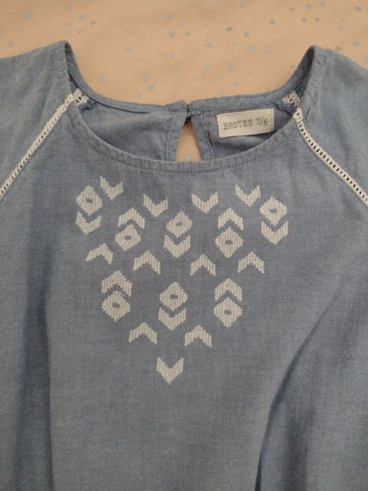 Blusa/túnica de algodão, com cinto