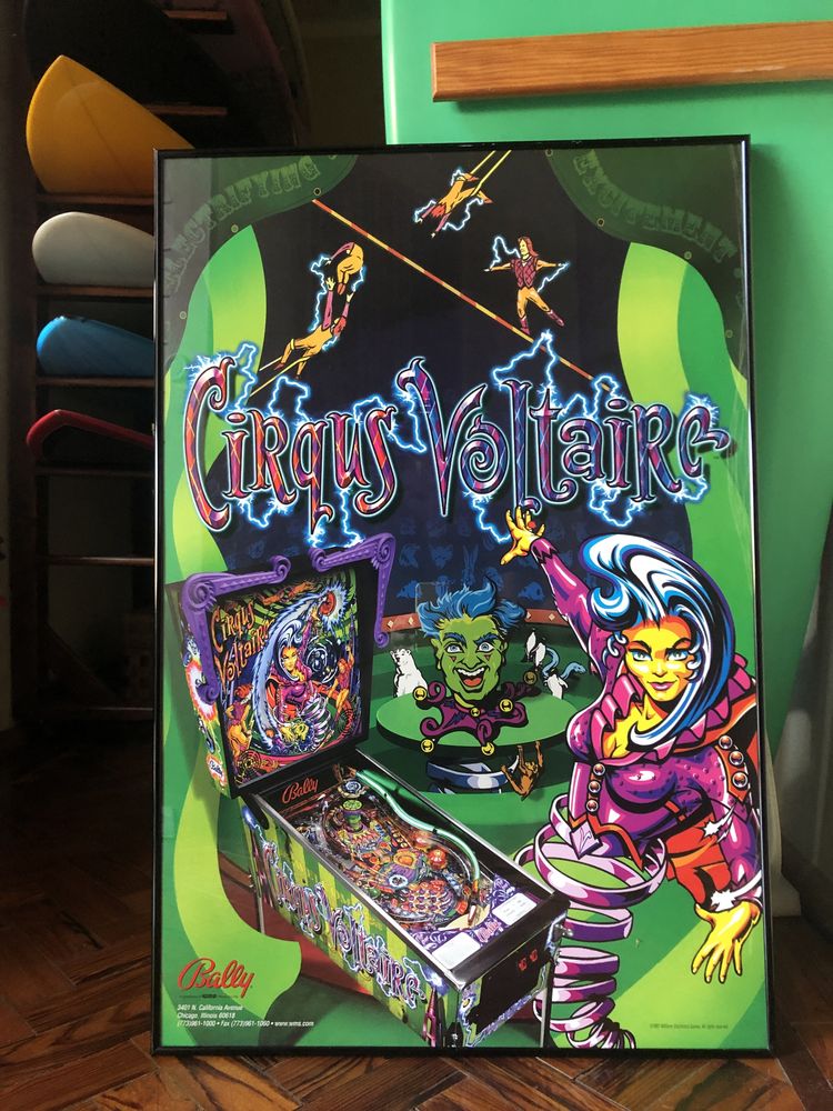 Poster original flipper pinball  Cirqus Voltaire original