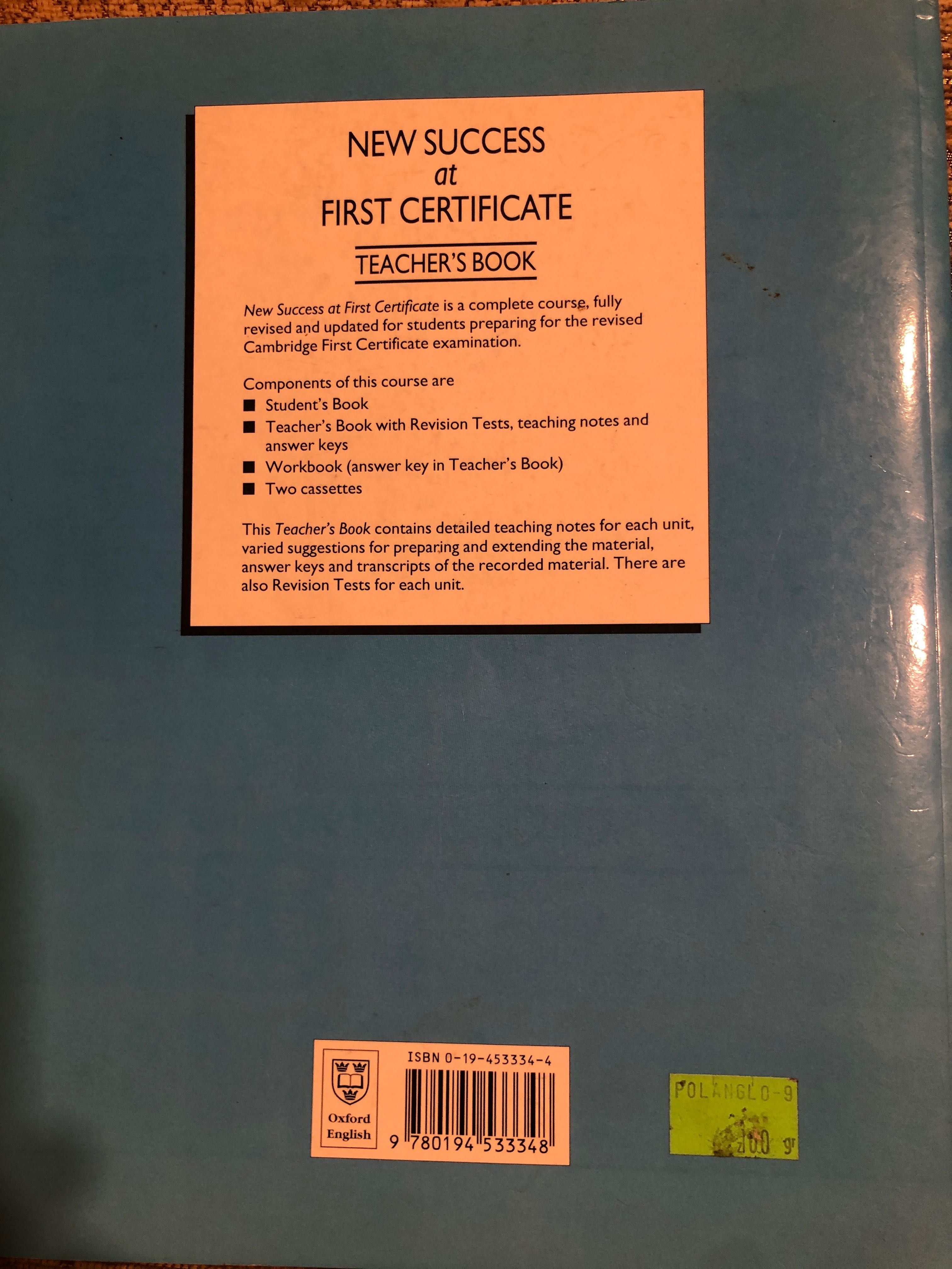 New Success at First Certificate TB