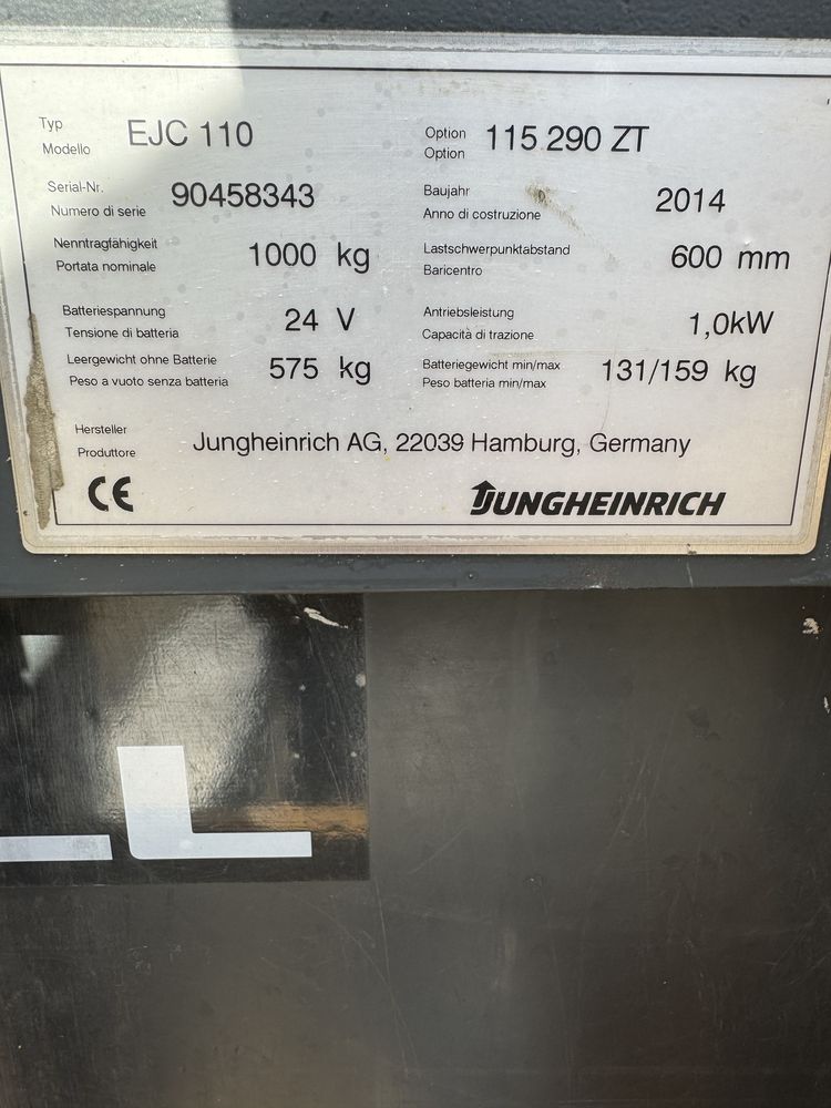 Електричний штабелер Jungheinrich EJC 110 Germany