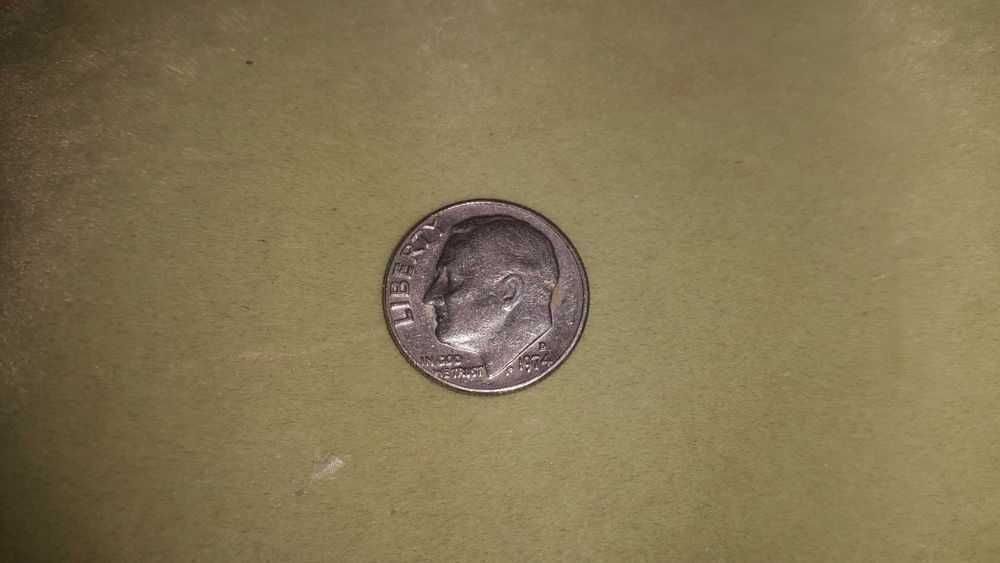 Монета-перевёртыш один 1 цент one dime Liberty 1974 год