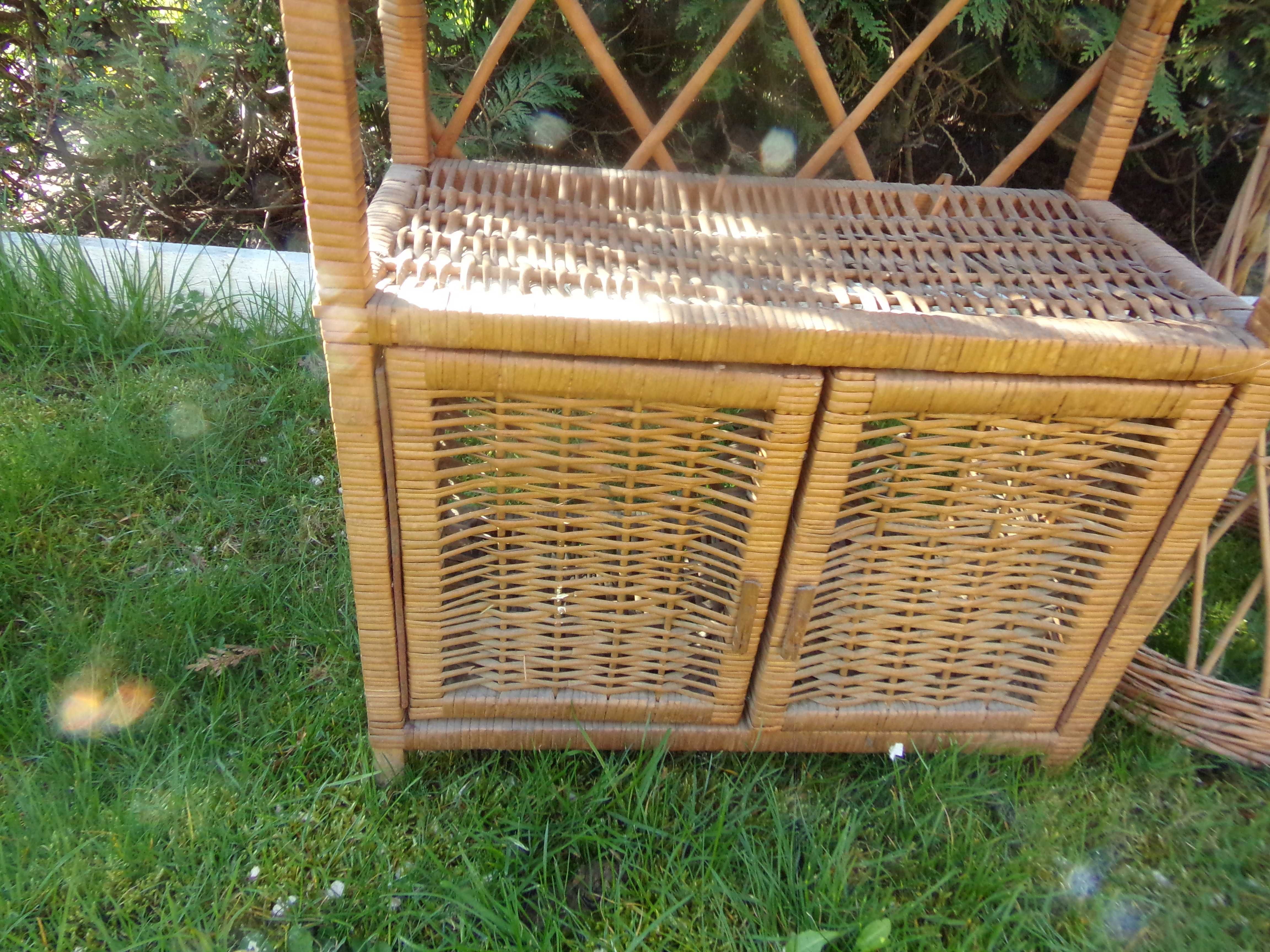 Szafka bambus wiklina stojak na kwiat kwiaty trawa morska boho Shabby