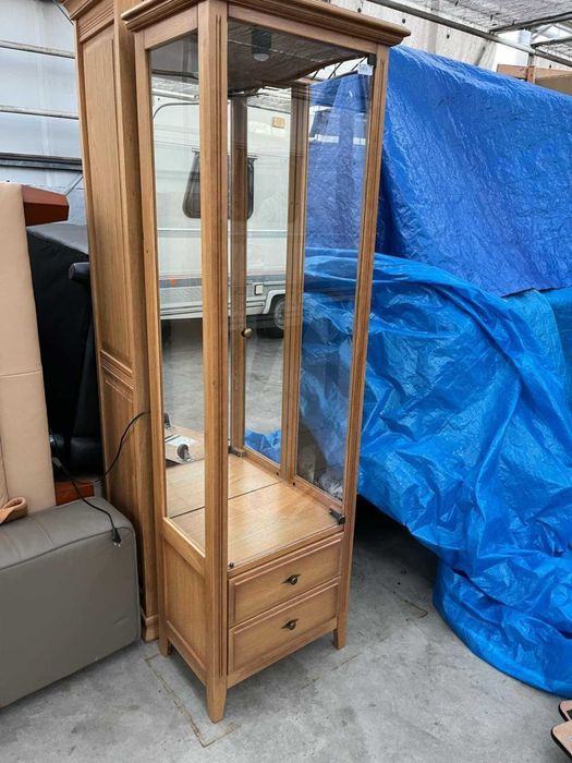 Witryna jasna słupek drewniana dębowa oszklona podświetlana  FV DOWÓZ