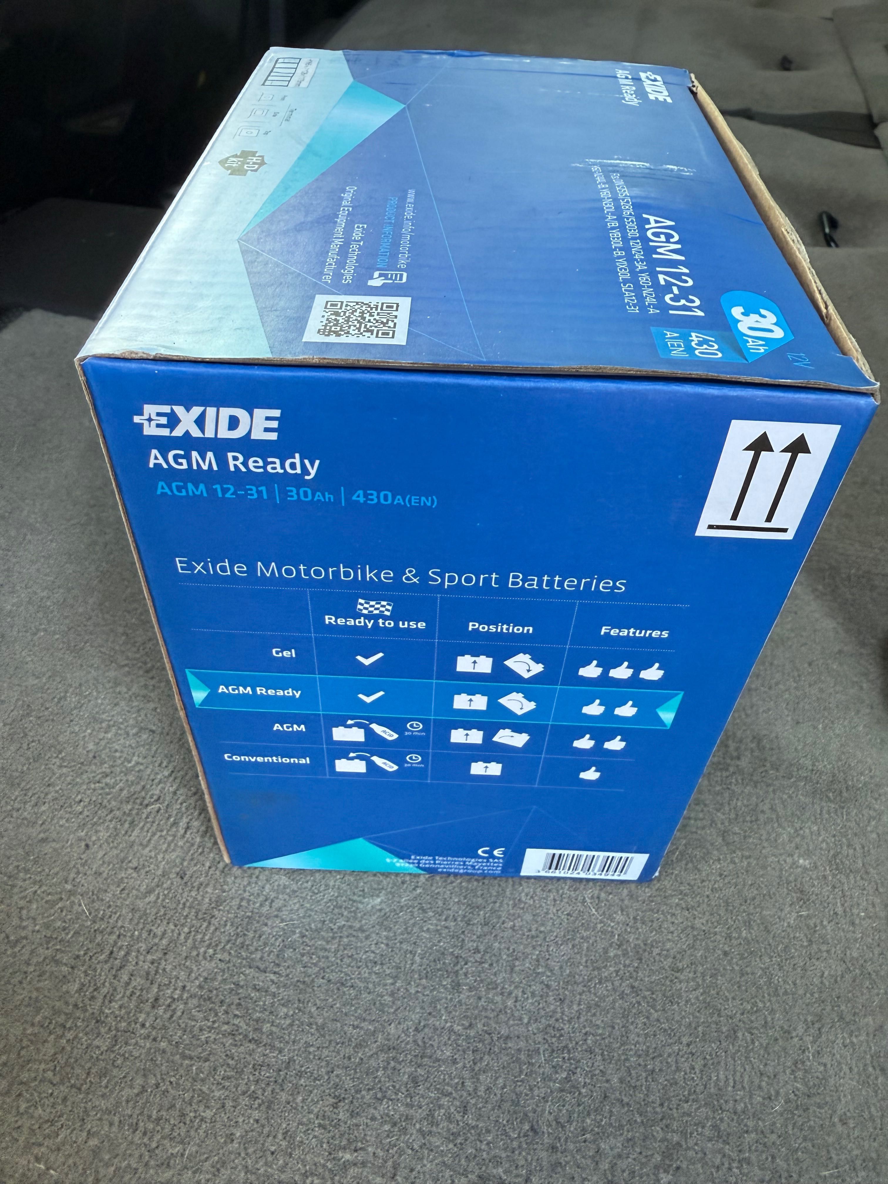 Акумулятор 30Ah-12v Exide AGM12-31, R EN430