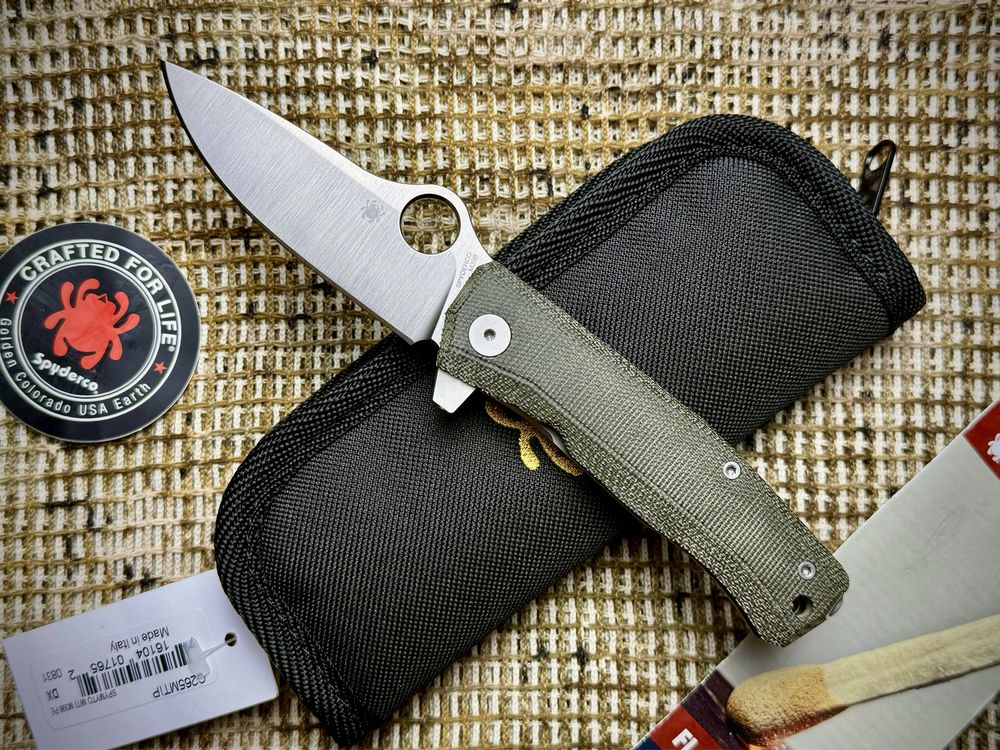 Нож Spyderco SpyMyto Flash Batch Green Micarta Ti Satin M398 Limited