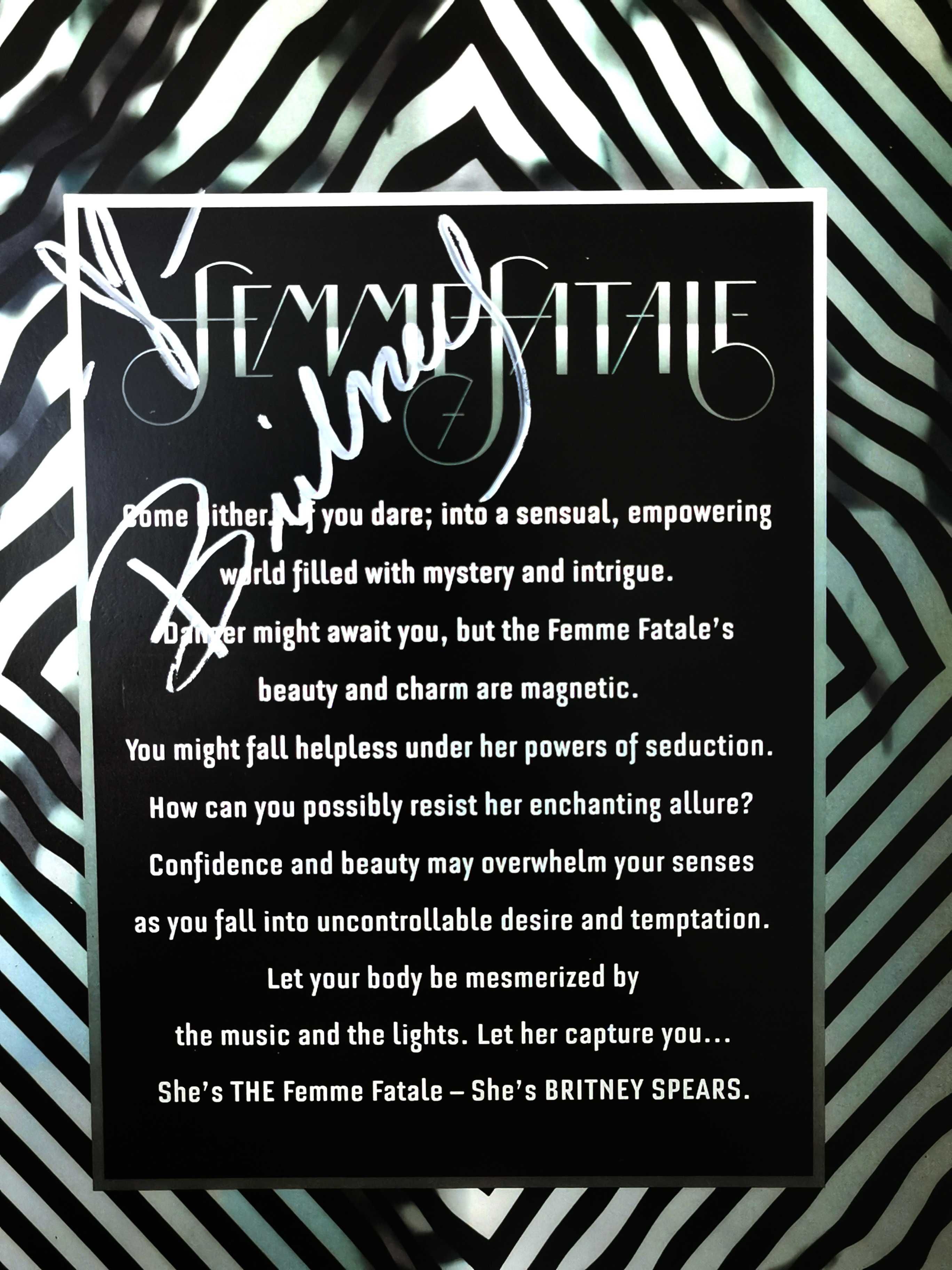 Постер Femme Fatale с подлинным автографом Бритни Спирс (A4)