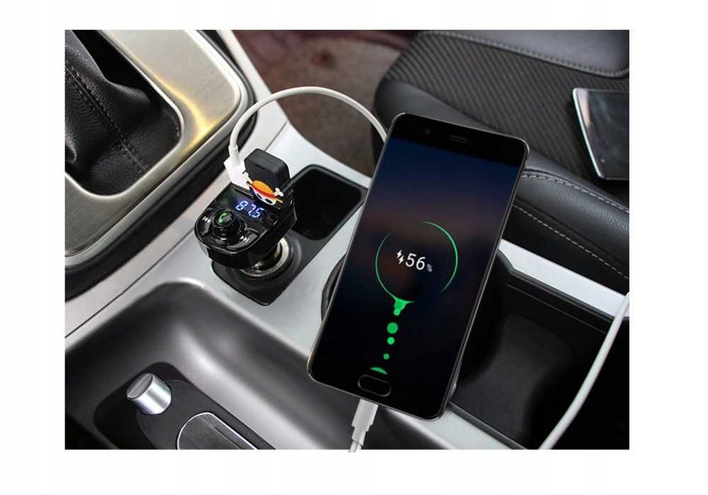 TRANSMITER FM SD MP3 bluetooth ładowarka samochodowa 2XUSB