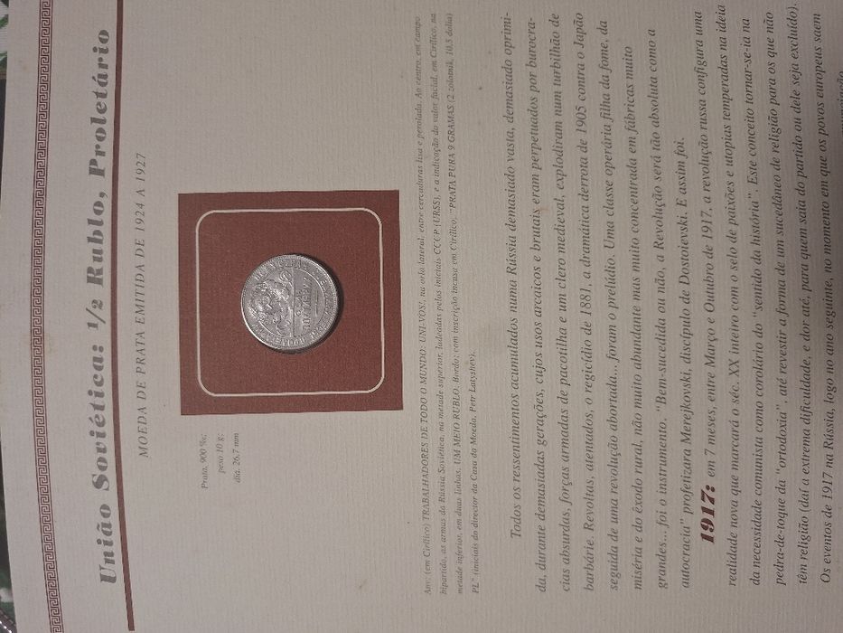 colecção de moedas em prata