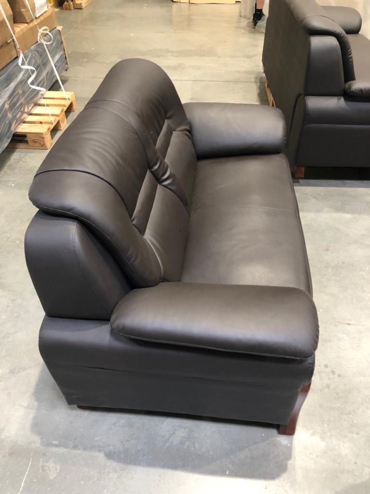 Brązowa Sofa 2-osobowa 162 x 90 x 88 skóra, outlet, -50%, okazja!