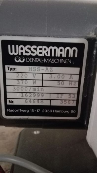 WASSERMANN HSS AZ-obcinarka do modeli gipsowych,szlifierka protetyczna