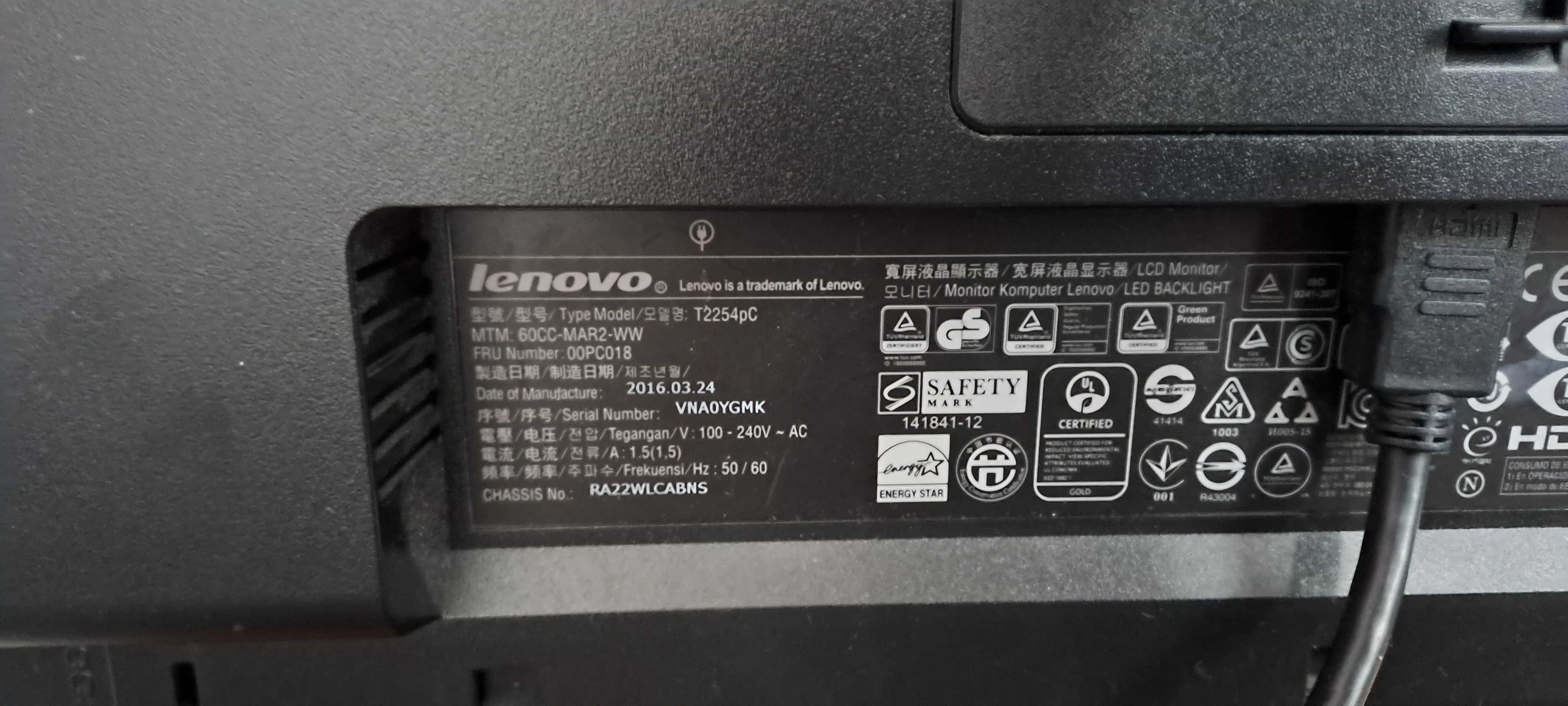 Monitor Lenovo 22 cale