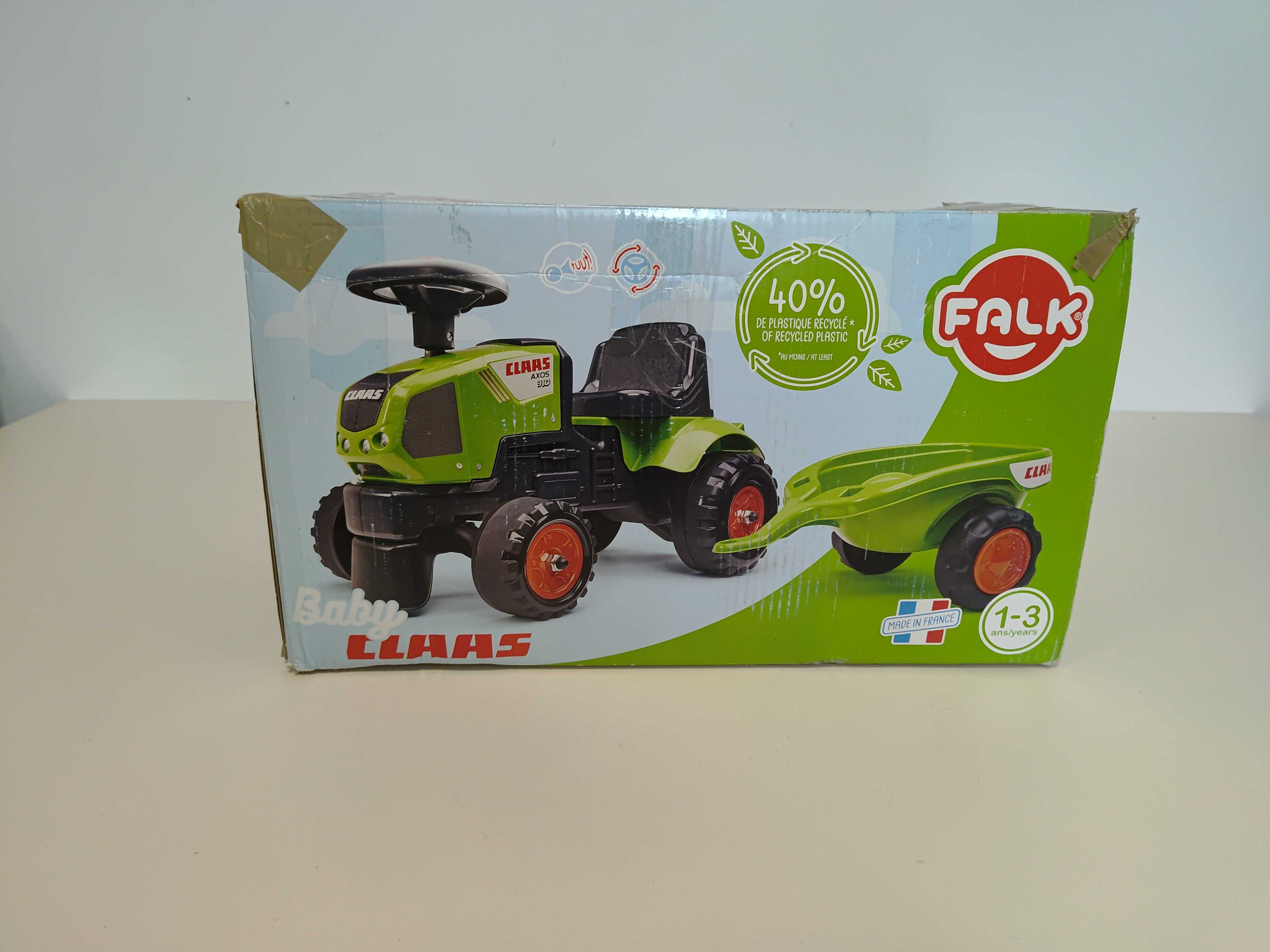 FALK Traktorek Baby Claas Zielony z Przyczepką (T10)