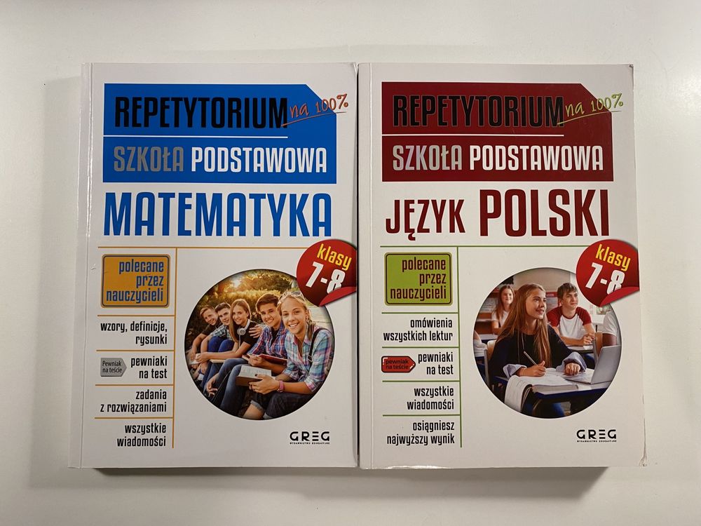 repetytorium do jezyka polskiego, matematyki - klasa 7-8