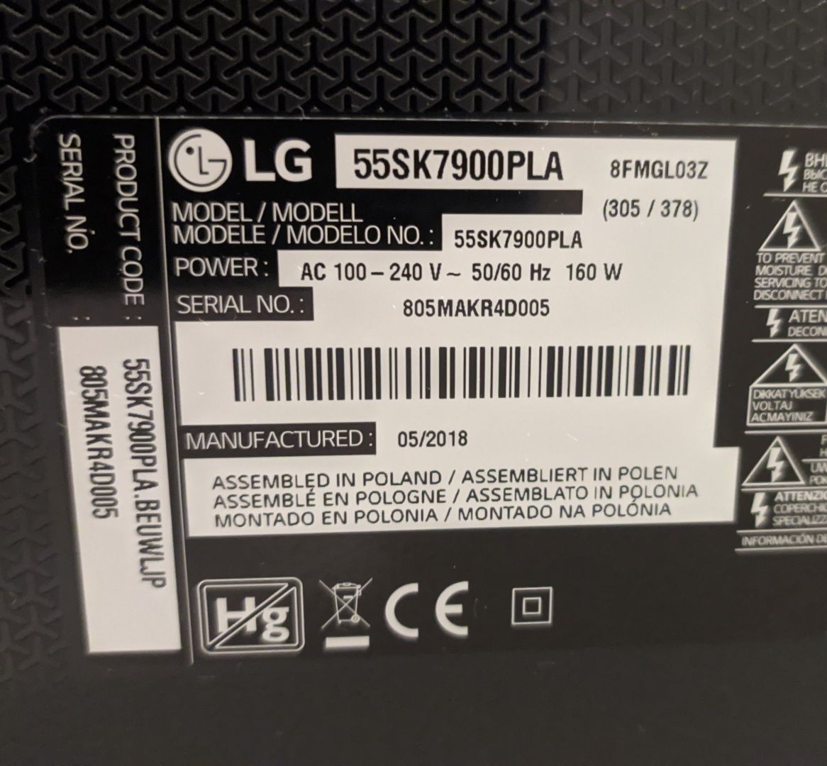 LG 55" NanoCell UltraHD HDR 4K
