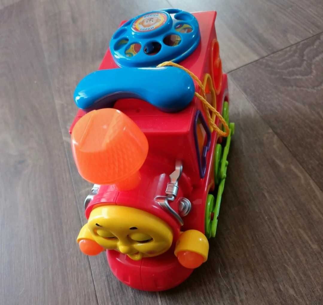 Zabawka interaktywna, pociąg, klocki, telefon