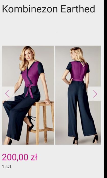 Kombinezon XXL NOWY BEZ WAD dwukolorowy i elegancki  z paskiem#1446