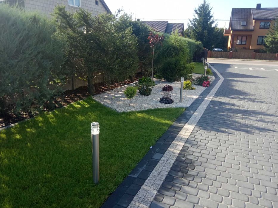 Układanie kostki brukowej, Ogrody, Trawniki, Nawodnienia