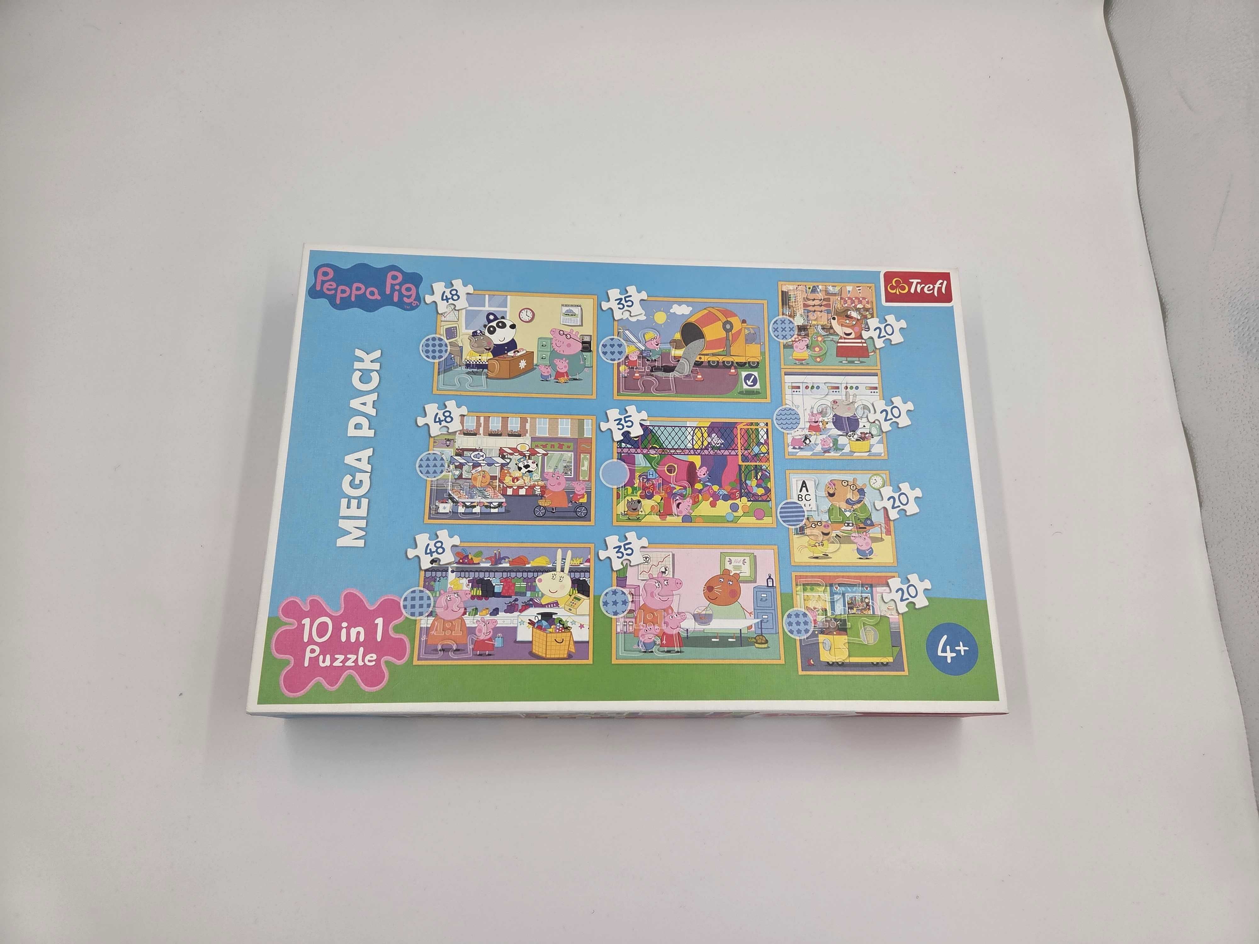 puzzle świnka pepa 10 w 1, puzzle starwars, domino drewniane
