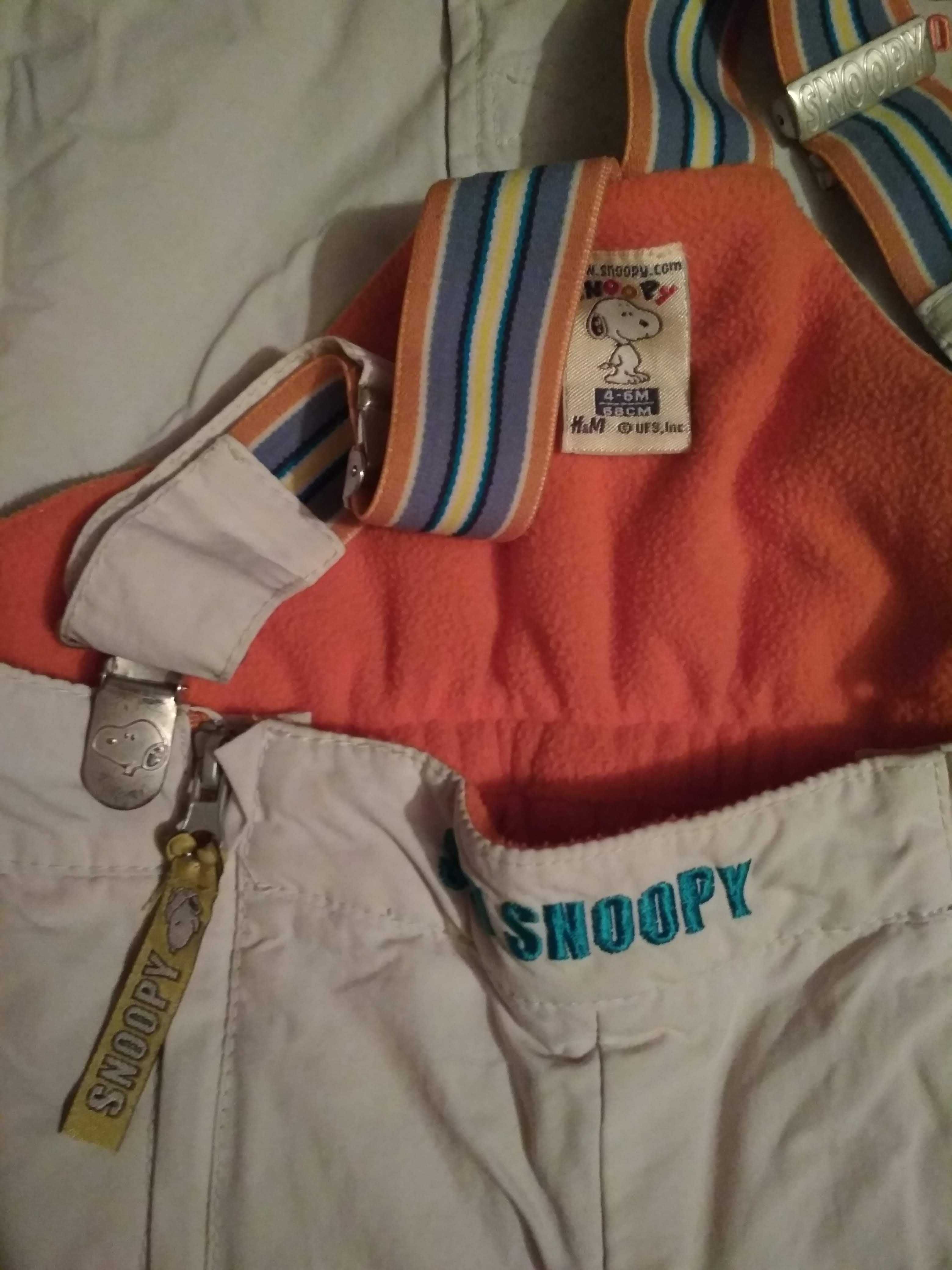 Kurtka ocieplana zimowa + spodnie H&M Snoopy r.68