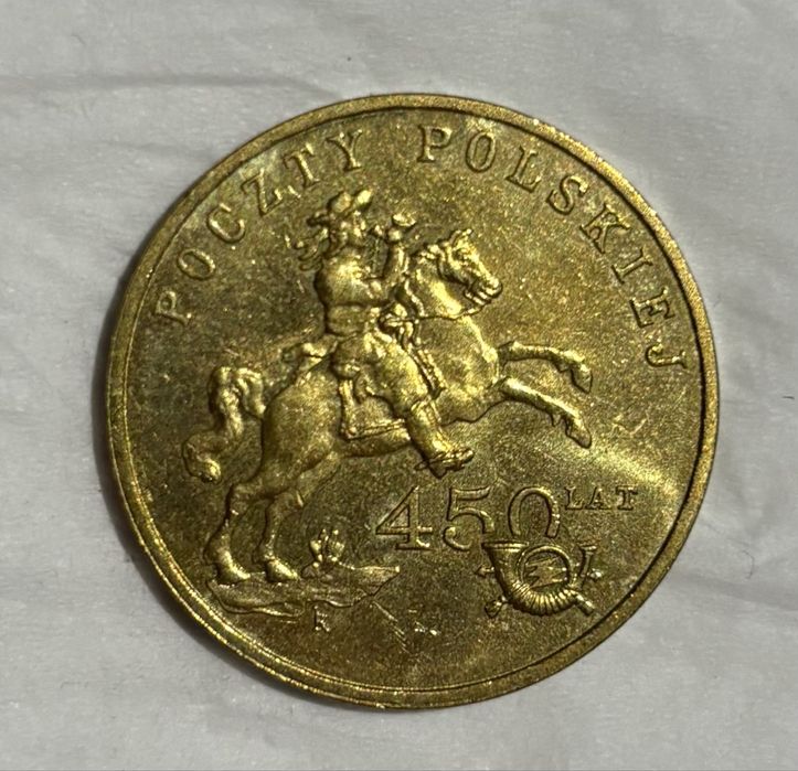 Moneta 2 zl 450 lat poczty polskiej 2008 r