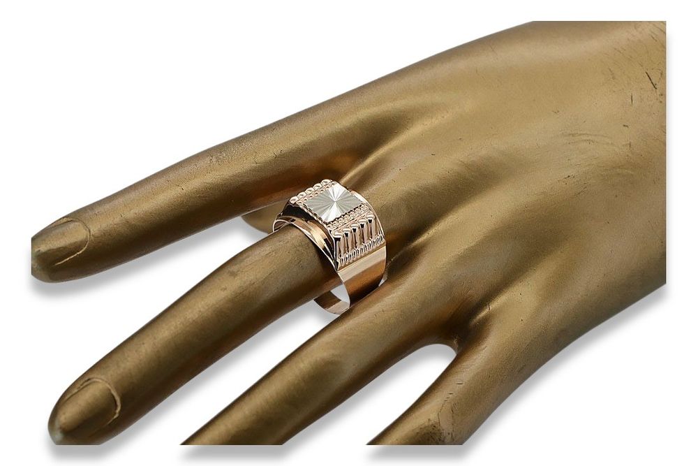 Złoty sygnet męski 14k 585 z czerwonego różowego złota Gdańsk