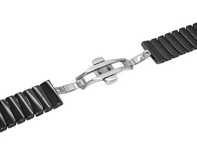 Bransoleta ceramiczna do zegarka Czarna 22 mm Pasek
