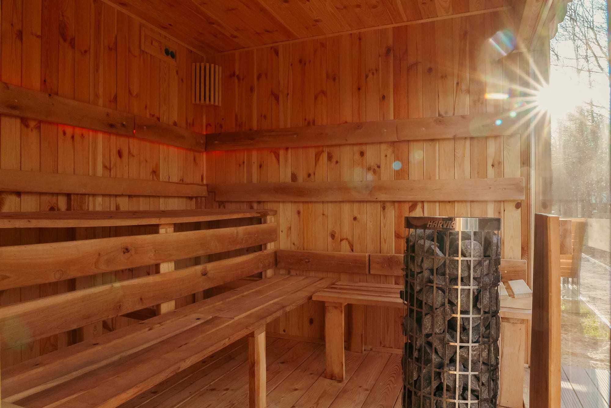 WAKACJE domki z wyżywieniem JACUZZI sauna MAZURY warmia plaża