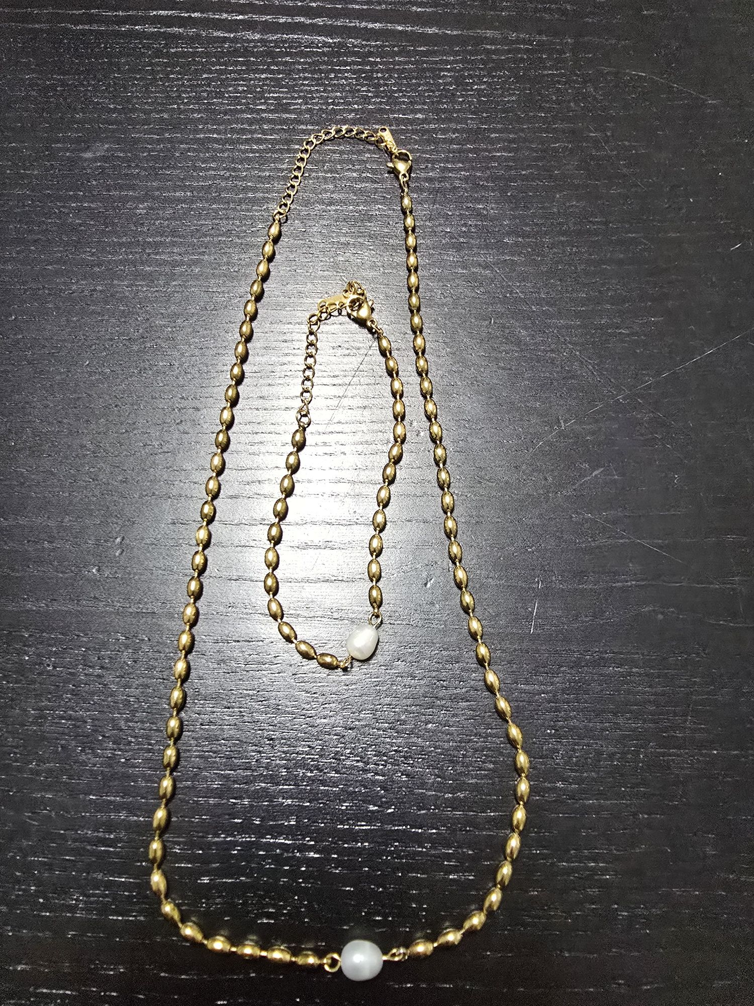 Conjunto de colar com pulseira ouro cubano