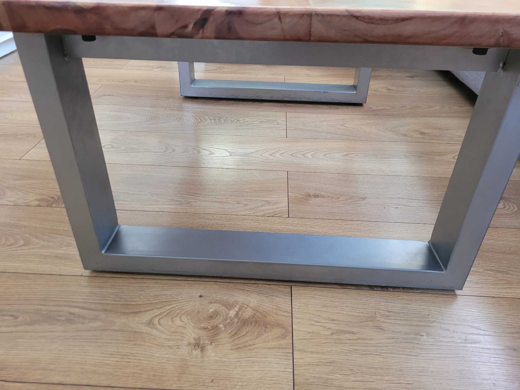 Drewniana Ława Stolik Kawowy Loft Industrialny Lite Drewno