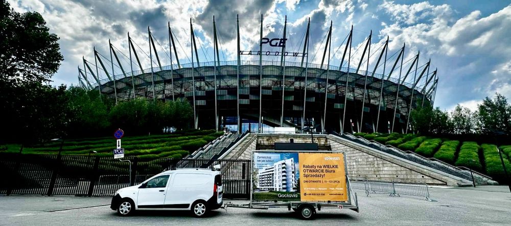 Reklama mobilna,mobil reklamowy, przyczepka reklamowa, przyczepa rekla