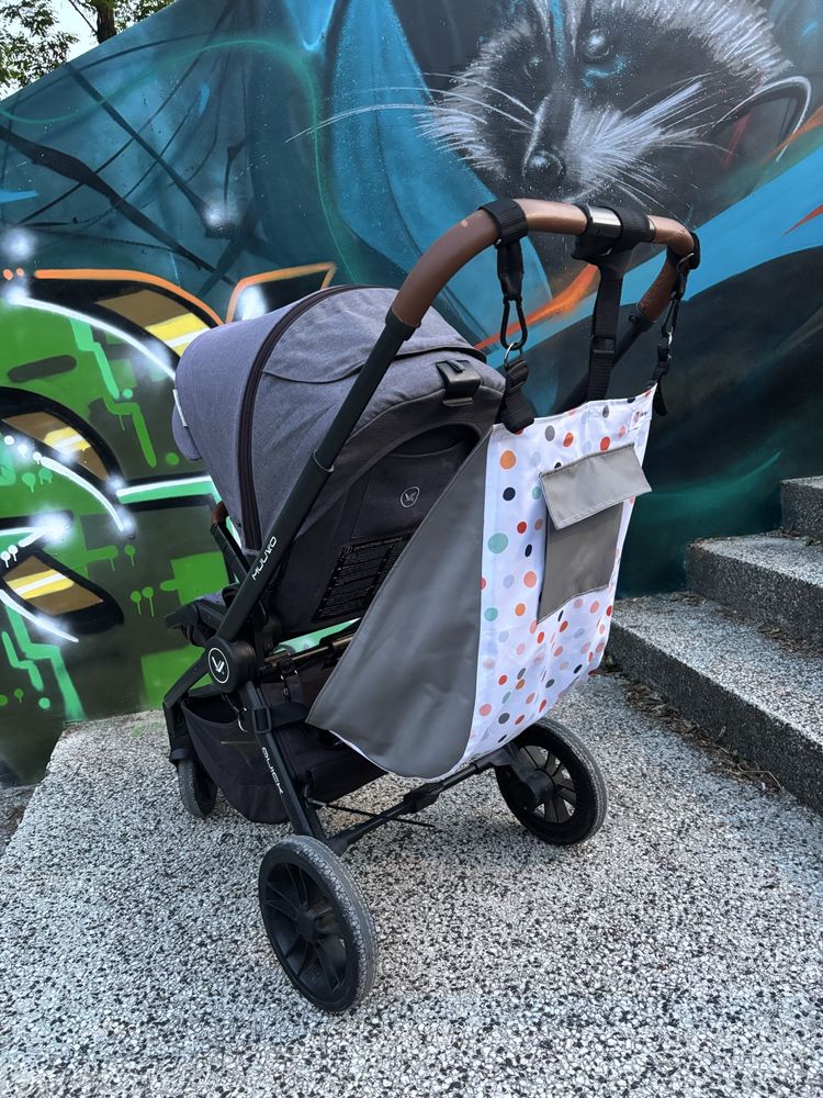Hamak dostawka do wózka Pinkvin Multimum Dots pasy bezpieczeństwa