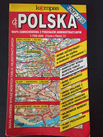 Mapa Polski, mapa samochodowa