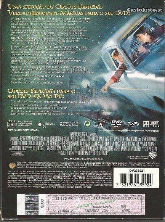 2 DVDs  Filme Harry Potter e a Câmara dos Segredos 2 DISCOS Camera