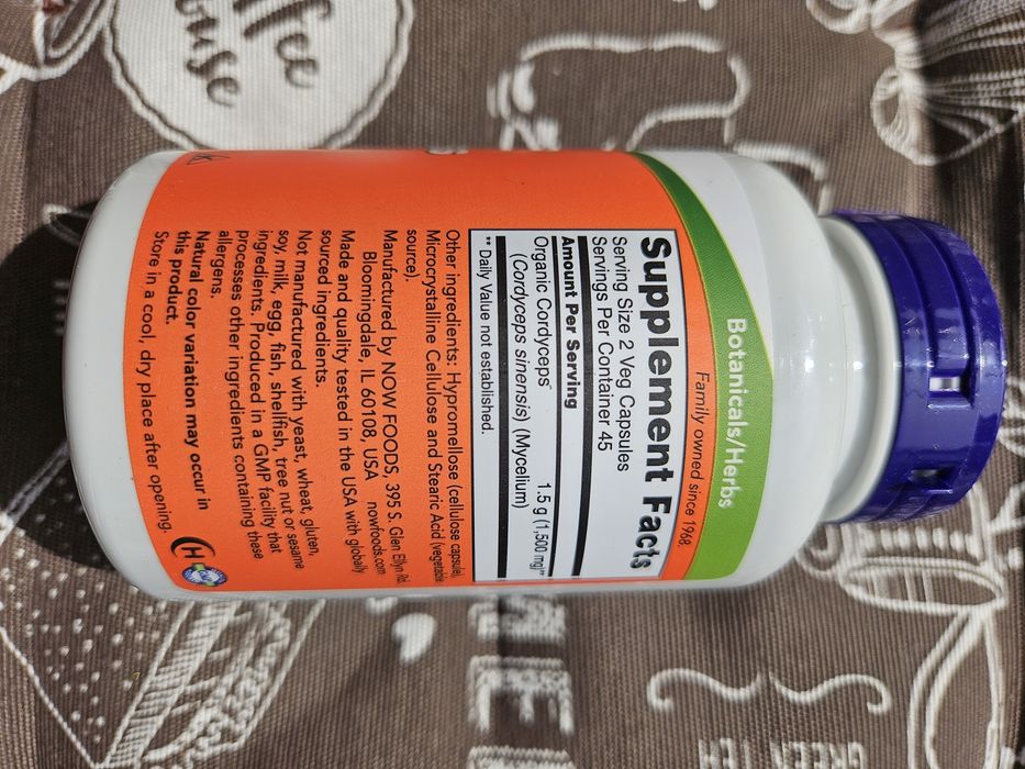 Now Foods кордицепс cordyceps гриб імунітет иммунитет 750 мг 90 шт