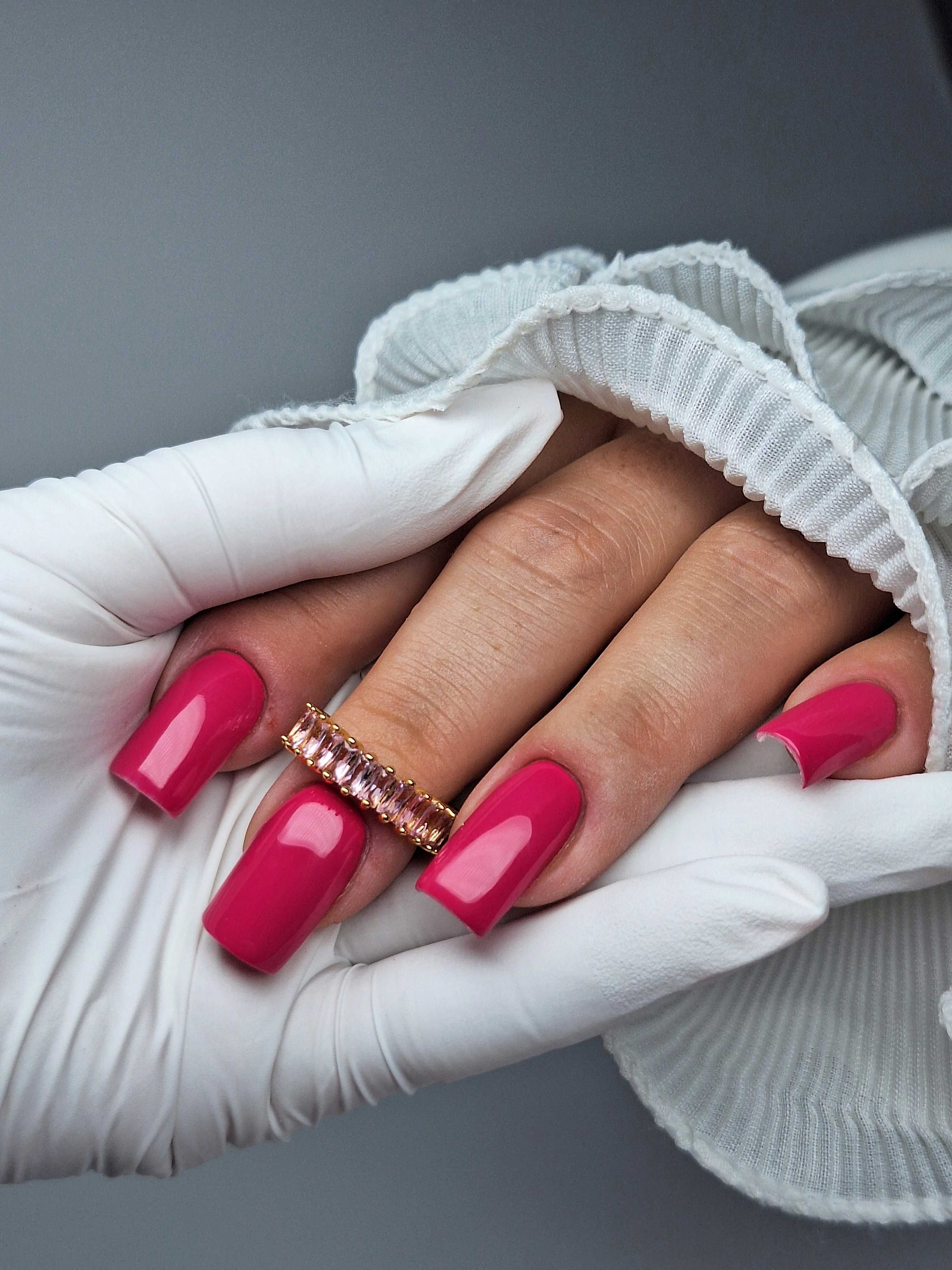 Manicure hybrydowy, uzupełnienie żelowe, przedłużanie