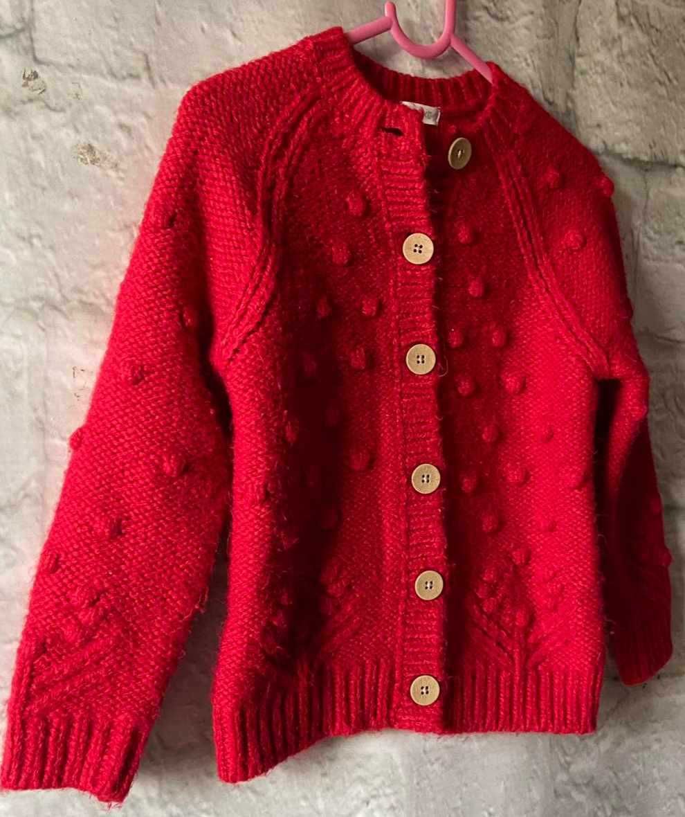 Rozpinany czerwony sweterek Next 4-5 lat 110cm