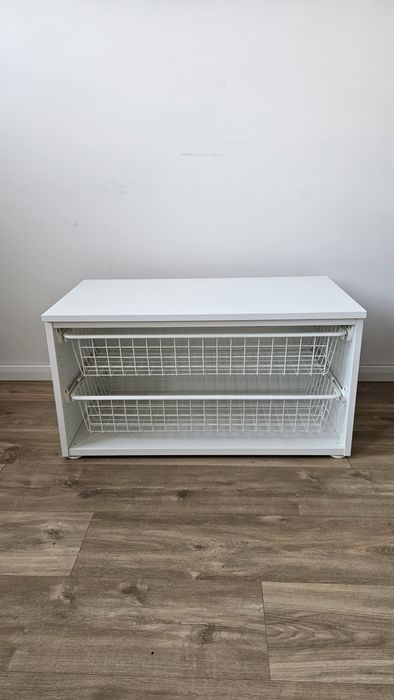 PLATSA - Obudowa, biały, 80x40x40 cm + 2 koszy HJÄLPA